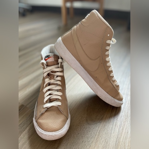Nike Shoes - Nike Blazer Mid Premium Leather Linen/Summit White…. RARE